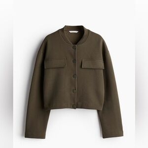 H&M Olive Bomber Sweatshirt Jacket Large